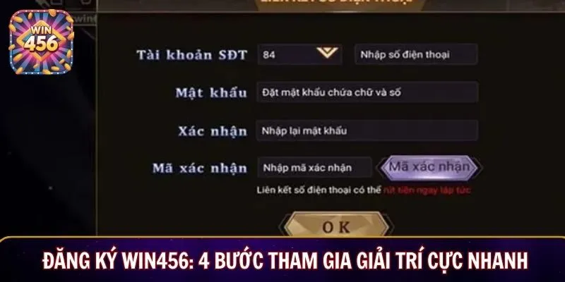 Đăng ký Win456: 4 bước tham gia giải trí cực nhanh