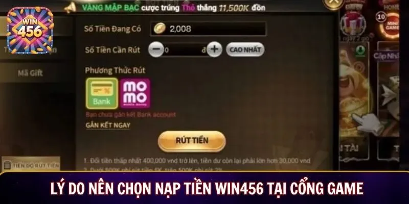Lý do nên chọn nạp tiền Win456 tại cổng game